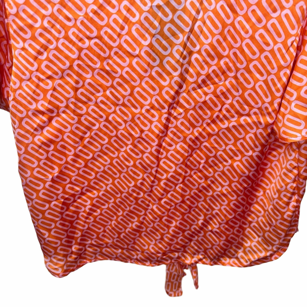 NWT Eclair Button Up Tie Short Sleeve Blouse Size Medium - Picture 8 of 12